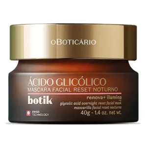 Máscara Facial Reset Noturno Ácido Glicólico Botik, 40g - 0