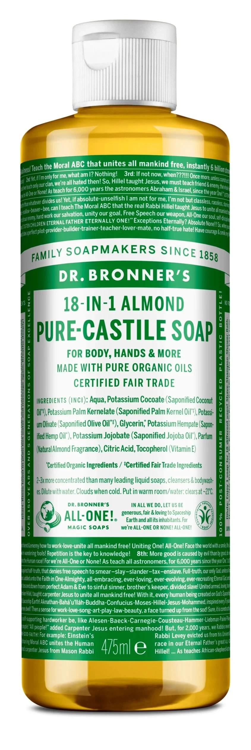 Dr. Bronner’s 18-in-1 Liquid Soap Almond 475 ml – 0