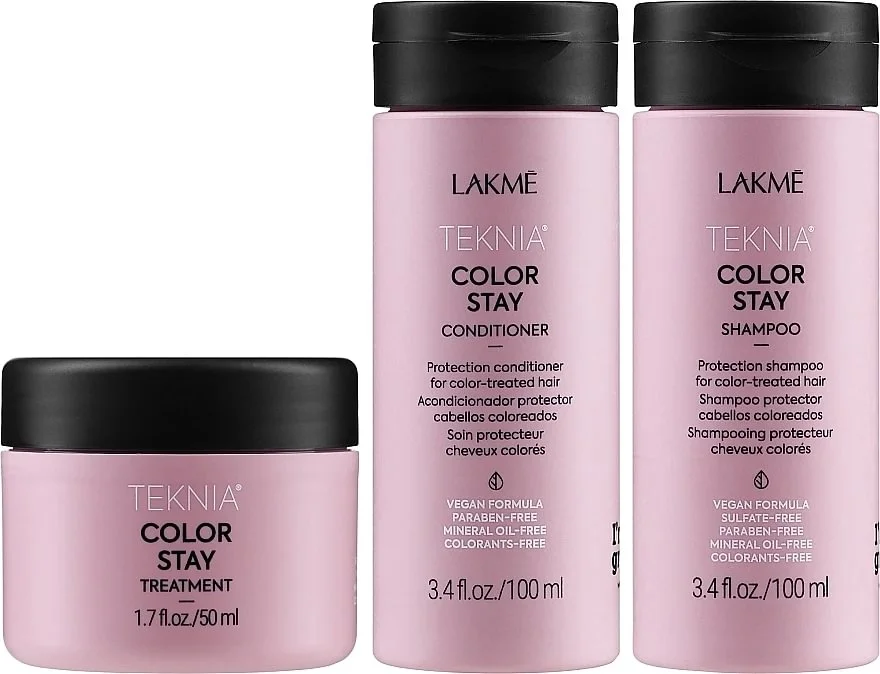 Lakme Teknia Color Stay Travel Pack: Shampoo 100 ml, Conditioner 100 ml, Treatment 50 ml – 2