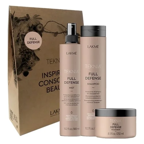 Lakme Teknia Full Defense Retail Pack: Shampoo 300 ml, Treatment 250 ml, Mist 300 ml – 0