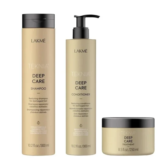 Lakme Tkn Retail Pack Deep Care: Shampoo 300 ml + Conditioner 300 ml + Treatment 250 ml - 0