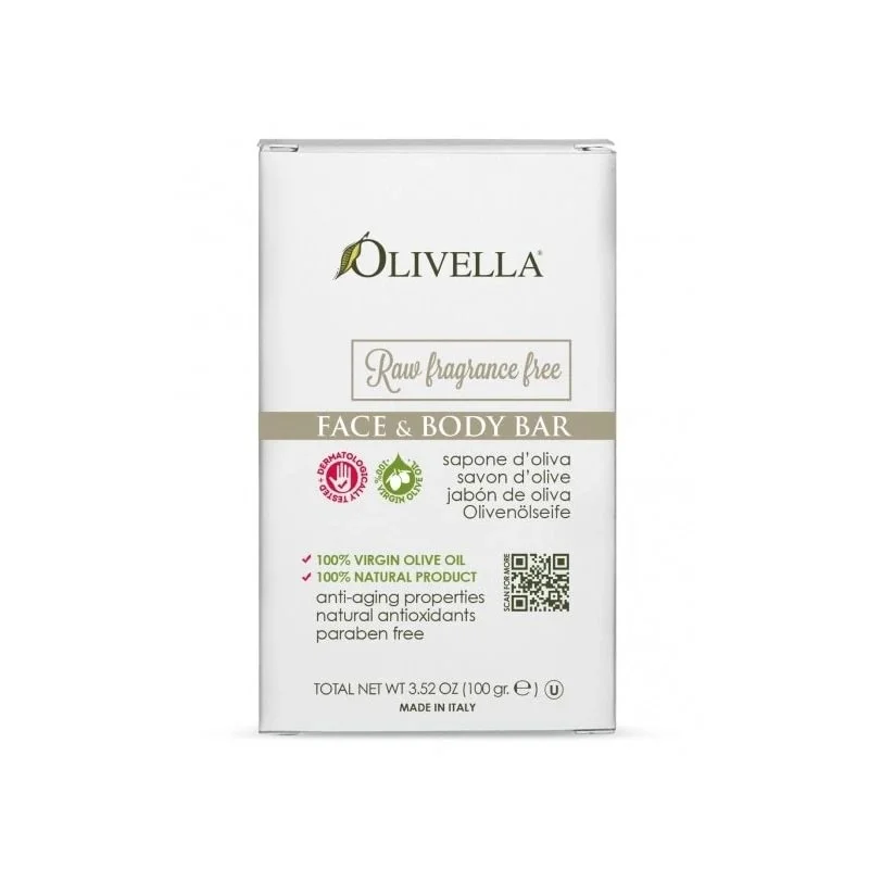 Olivella Raw Fragrance Free face & body bar 100g – 0